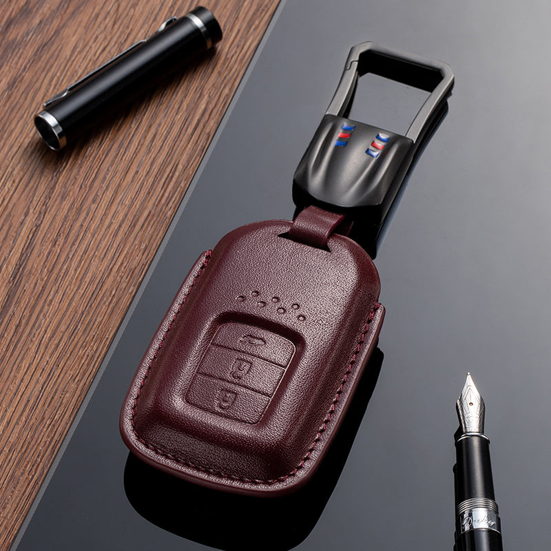 Leather Key Fob Cover for Honda (Model C) - T-Carbon Official Store