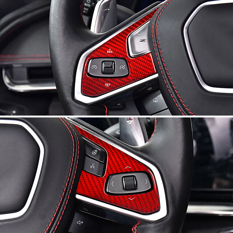 Carbon Fiber Steering Wheel Cover for Chevrolet Corvette (Model B)