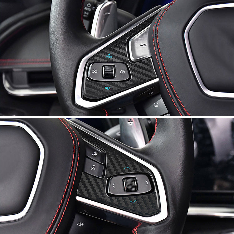 Carbon Fiber Steering Wheel Cover for Chevrolet Corvette (Model B)