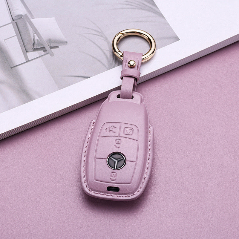 Pastel Leather Key Fob Cover for Mercedes Benz (Model B) - T-Carbon Official Store