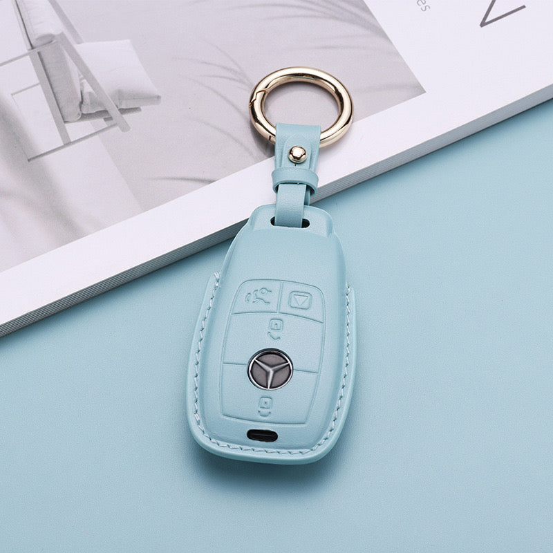 Pastel Leather Key Fob Cover for Mercedes Benz (Model B) - T-Carbon Official Store