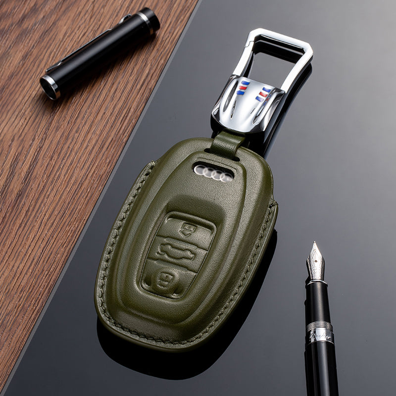Leather Key Fob Cover for Audi (Model A) - T-Carbon Official Store