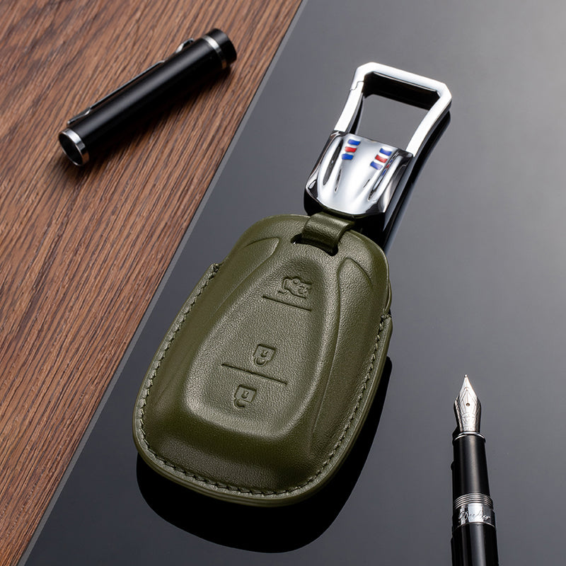 Leather Key Fob Cover for Chevrolet (Model B) - T-Carbon Official Store