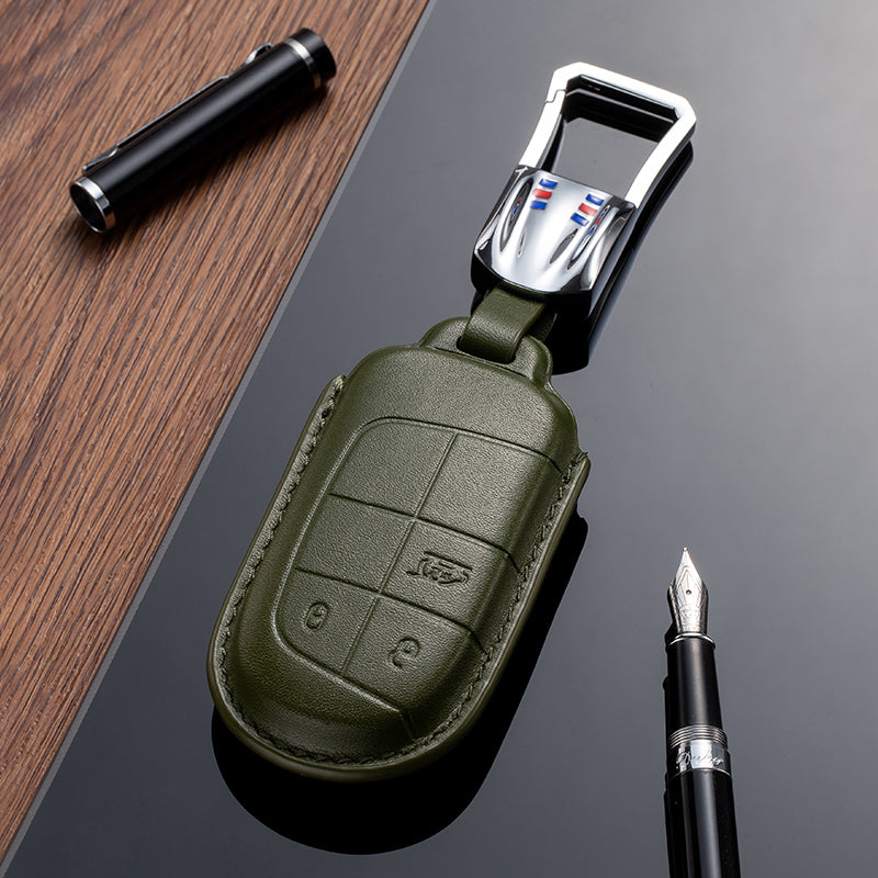 Leather Key Fob Cover for Jeep (Model B)