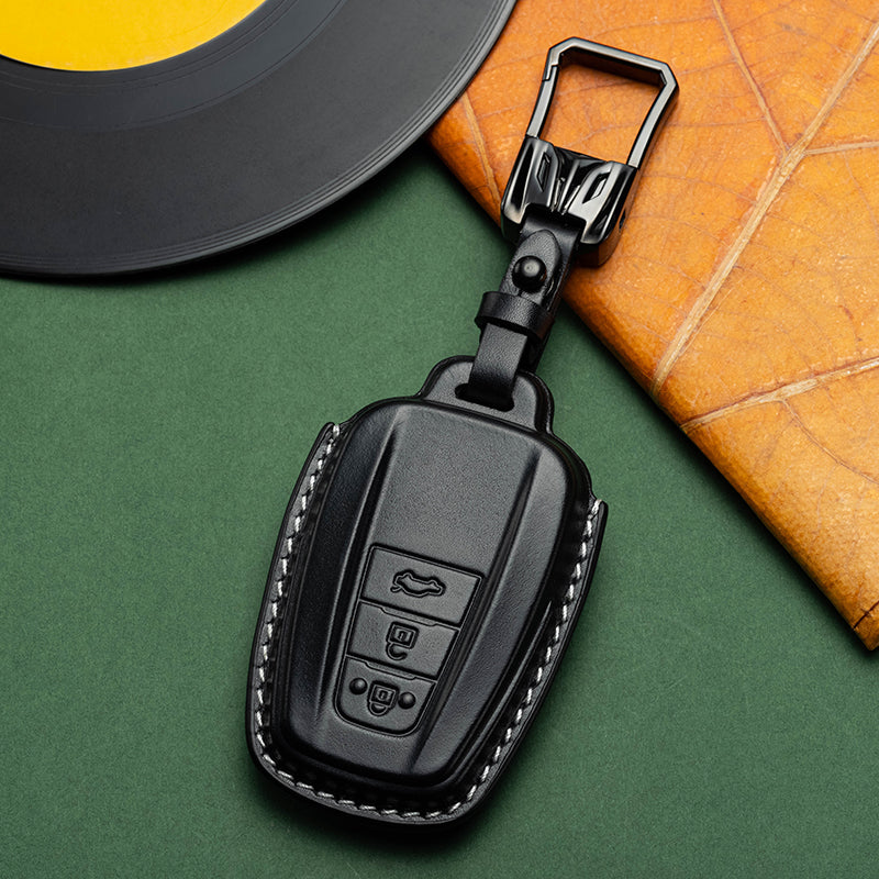 Exclusive Leather Key Fob Cover for Toyota (Model D)