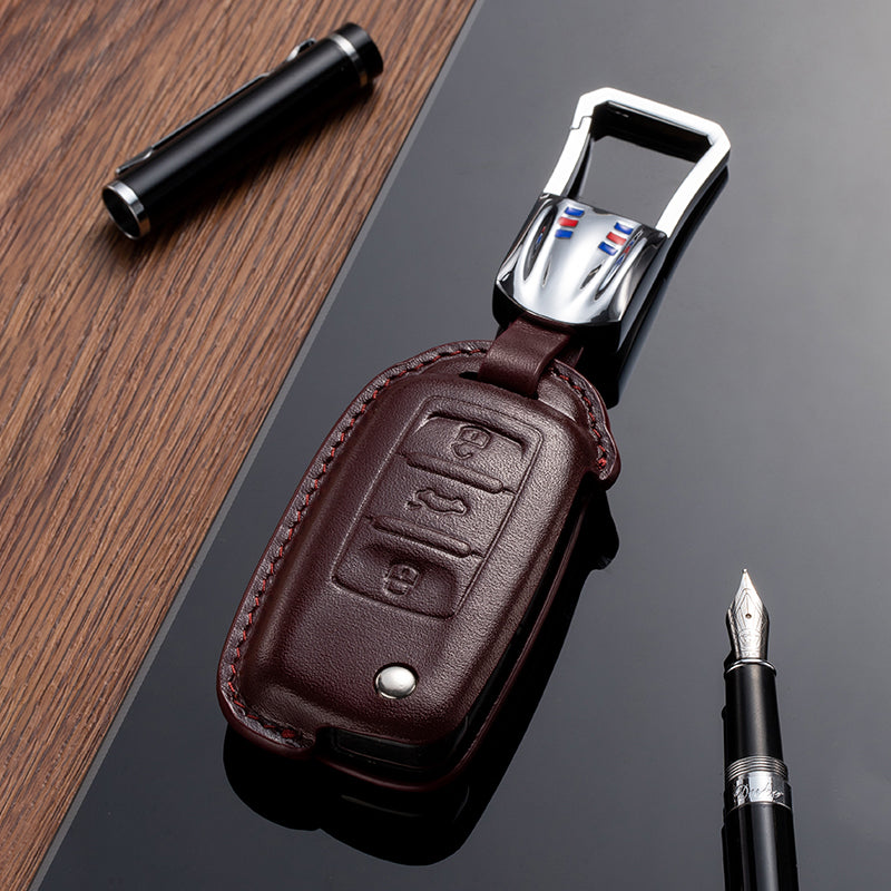 Leather Key Fob Cover for Volkswagen (Model A/B) - T-Carbon Official Store