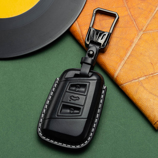 Exclusive Leather Key Fob Cover for Volkswagen (Model E)
