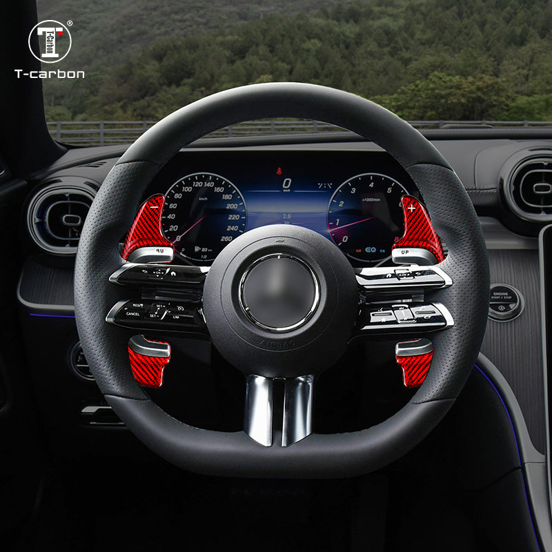 T-Carbon for Mercedes Benz AMG Carbon Fiber Paddle Shifters (Model C: 2021 onwards)