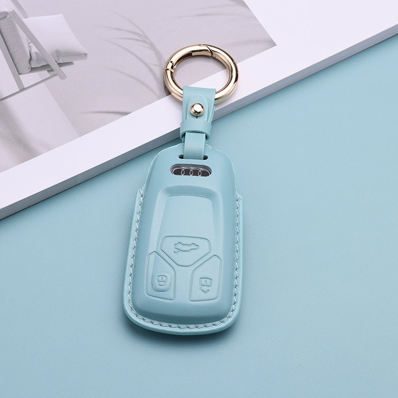Pastel Leather Key Fob Cover for Audi (Model C)