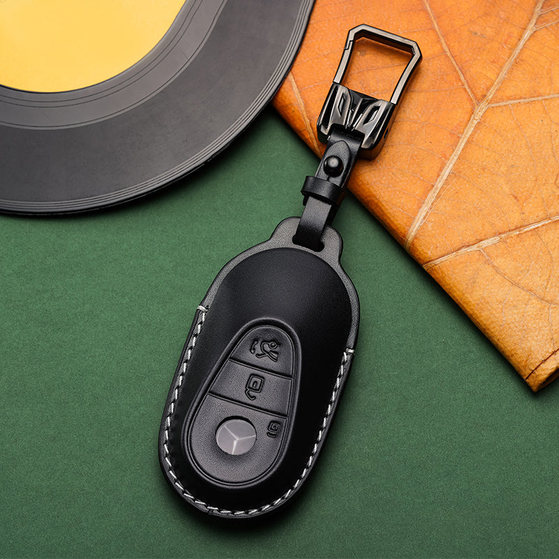 Exclusive Leather Key Fob Cover for Mercedes Benz (Model D)