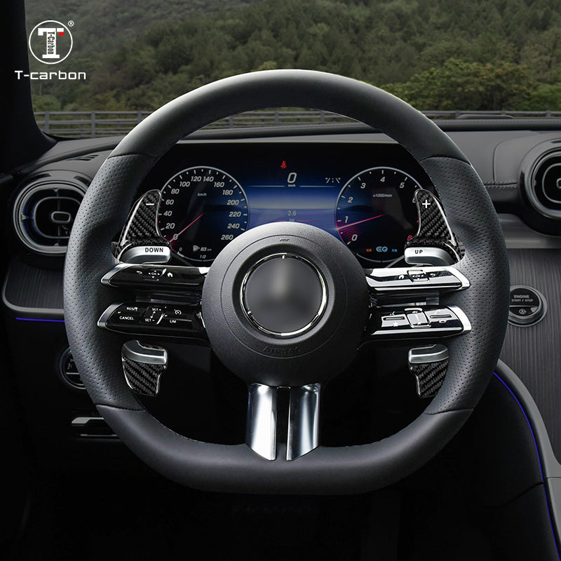 T-Carbon for Mercedes Benz AMG Carbon Fiber Paddle Shifters (Model C: 2021 onwards)