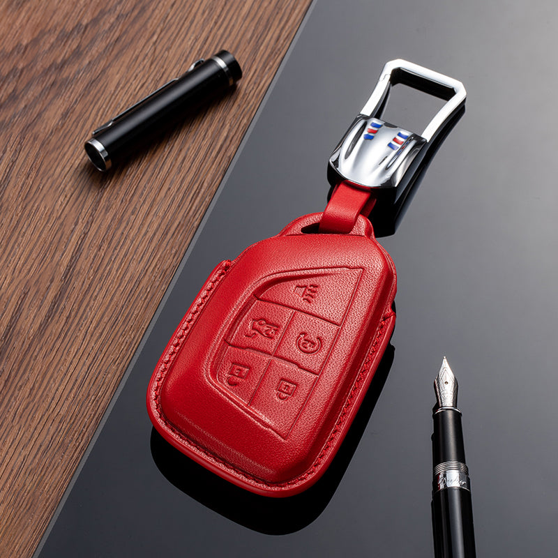 Leather Key Fob Cover for Cadillac (Model D) - T-Carbon Official Store