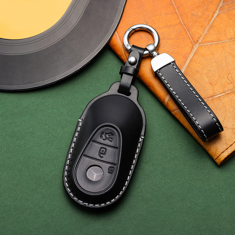Exclusive Leather Key Fob Cover for Mercedes Benz (Model D)