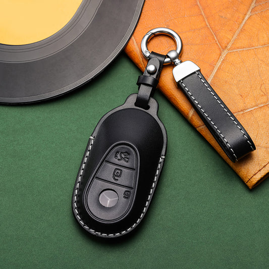 Exclusive Leather Key Fob Cover for Mercedes Benz (Model D)