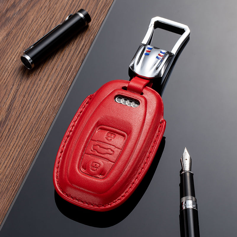 Leather Key Fob Cover for Audi (Model A) - T-Carbon Official Store