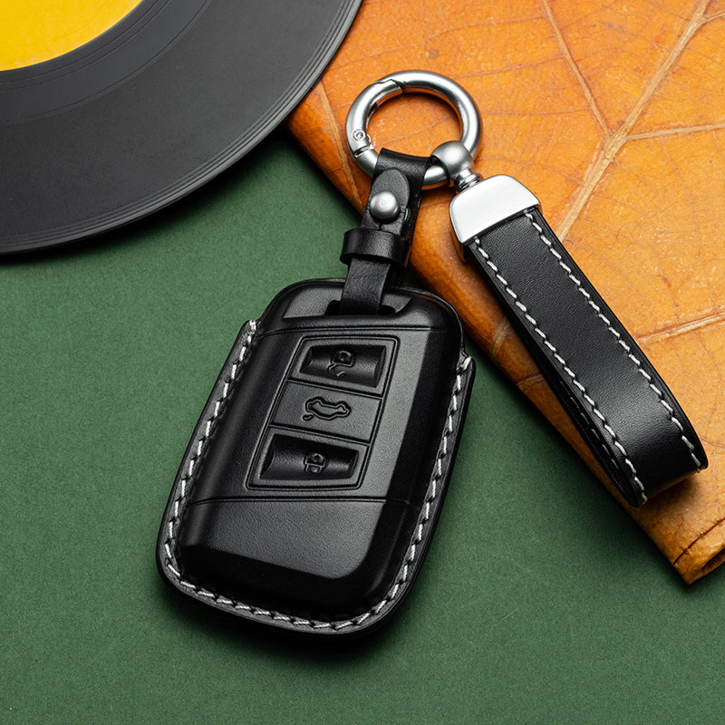 Exclusive Leather Key Fob Cover for Volkswagen (Model E)