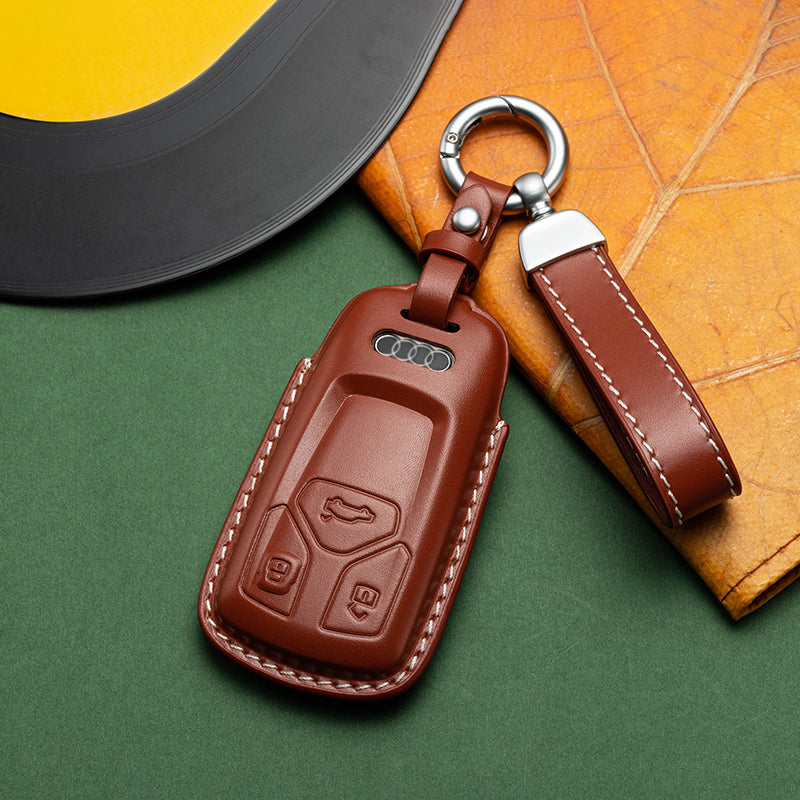 Exclusive Leather Key Fob Cover for Audi (Model C)