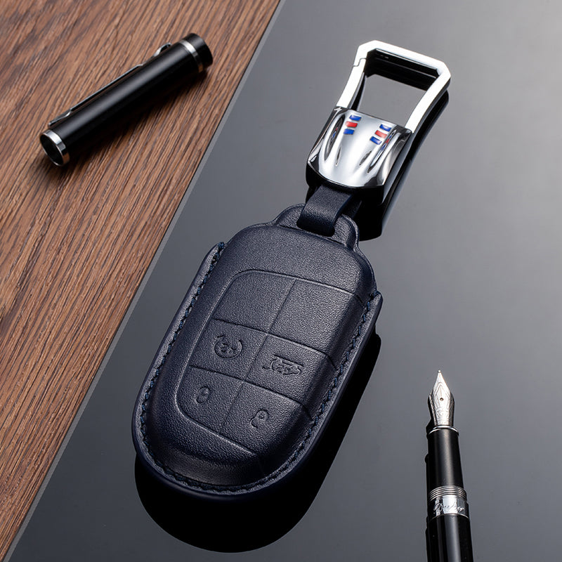 Leather Key Fob Cover for Jeep (Model B)