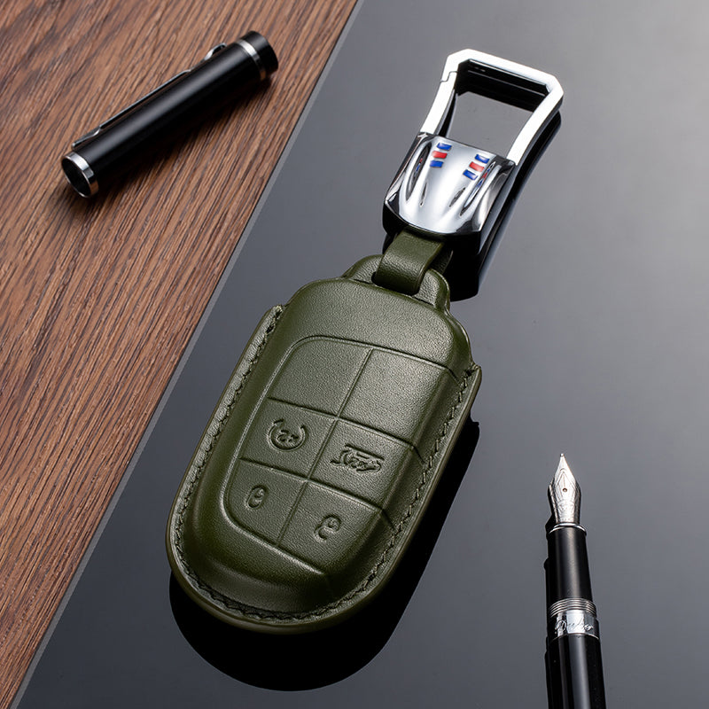Leather Key Fob Cover for Jeep (Model B)