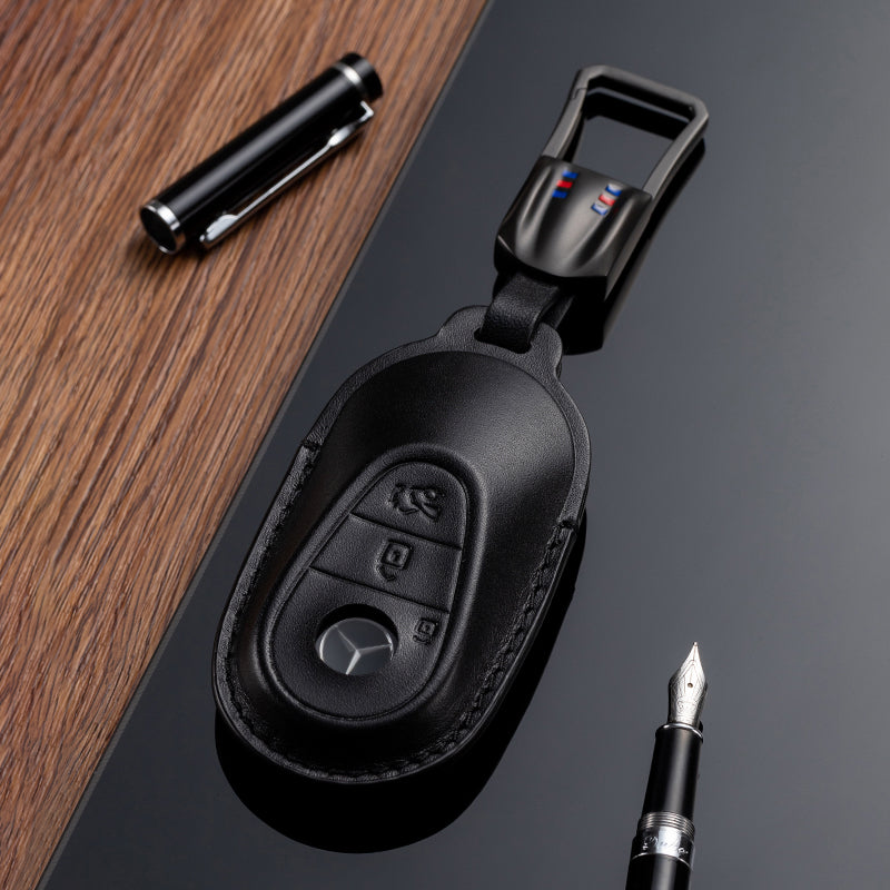 Leather Key Fob Cover for Mercedes Benz (Model D) - T-Carbon Official Store