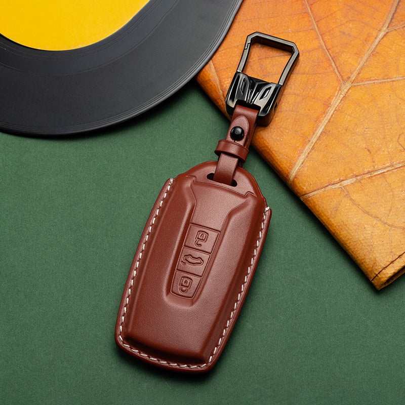 Exclusive Leather Key Fob Cover for Volkswagen (Model D)