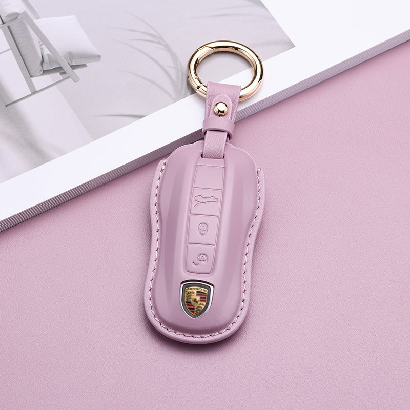 Pastel Leather Key Fob Cover for Porsche (Model C) - T-Carbon Official Store