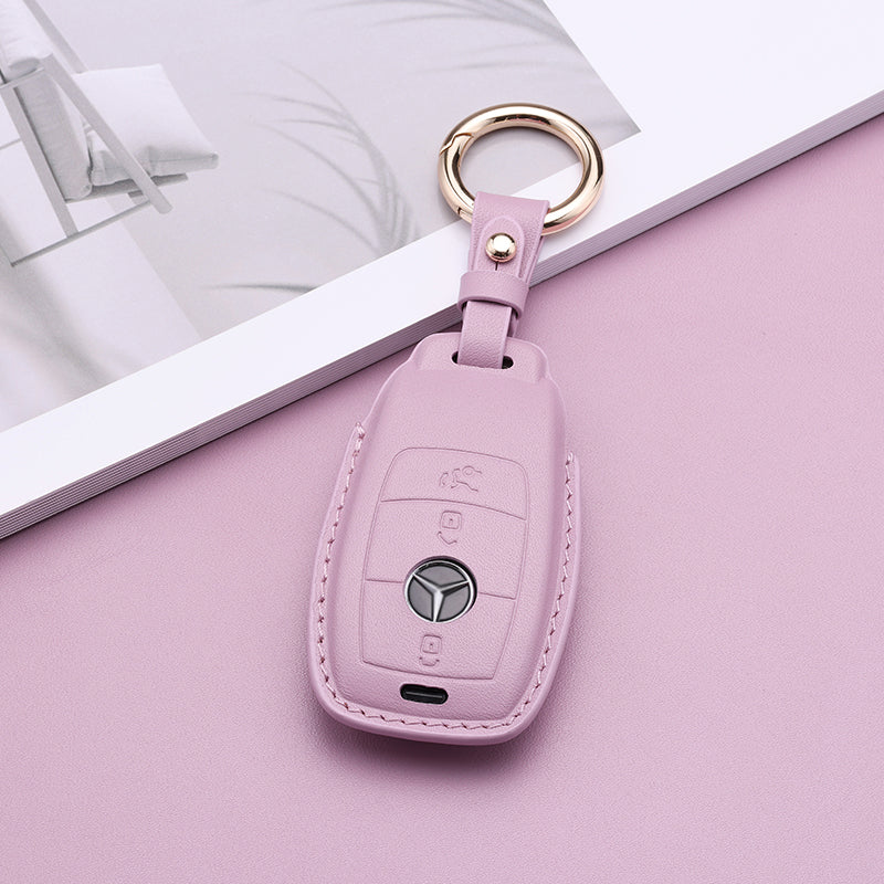 Pastel Leather Key Fob Cover for Mercedes Benz (Model B) - T-Carbon Official Store