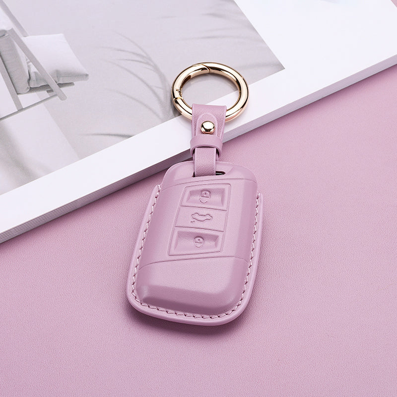 Pastel Leather Key Fob Cover for Volkswagen (Model E) - T-Carbon Official Store