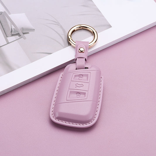 Pastel Leather Key Fob Cover for Volkswagen (Model E) - T-Carbon Official Store