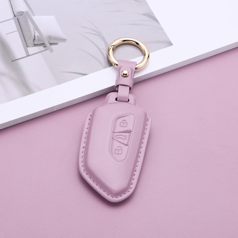 Pastel Leather Key Fob Cover for Volkswagen (Model F)