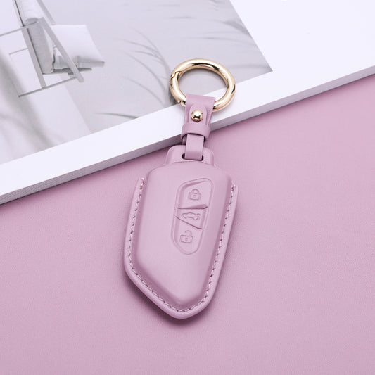 Pastel Leather Key Fob Cover for Volkswagen (Model F)
