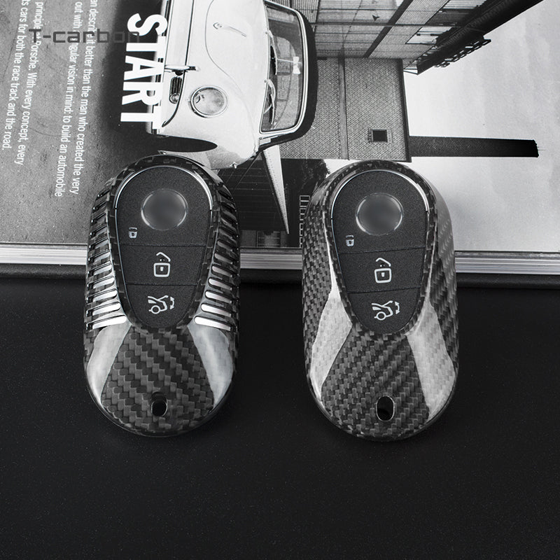 T-Carbon for Mercedes Benz Carbon Fiber Key Fob Case (Model D)