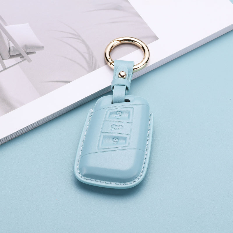 Pastel Leather Key Fob Cover for Volkswagen (Model E) - T-Carbon Official Store