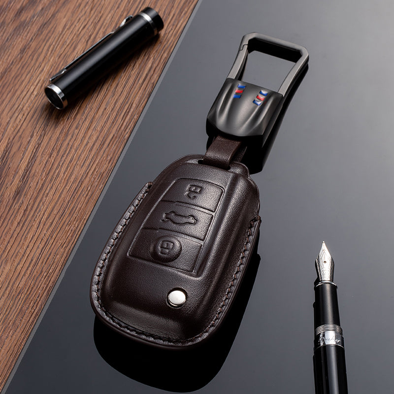 Leather Key Fob Cover for Audi (Model B) - T-Carbon Official Store