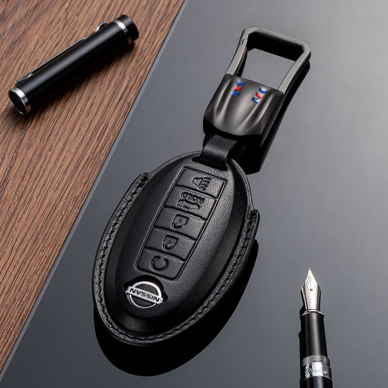 Leather Key Fob Cover for Nissan (Model A) - T-Carbon Official Store