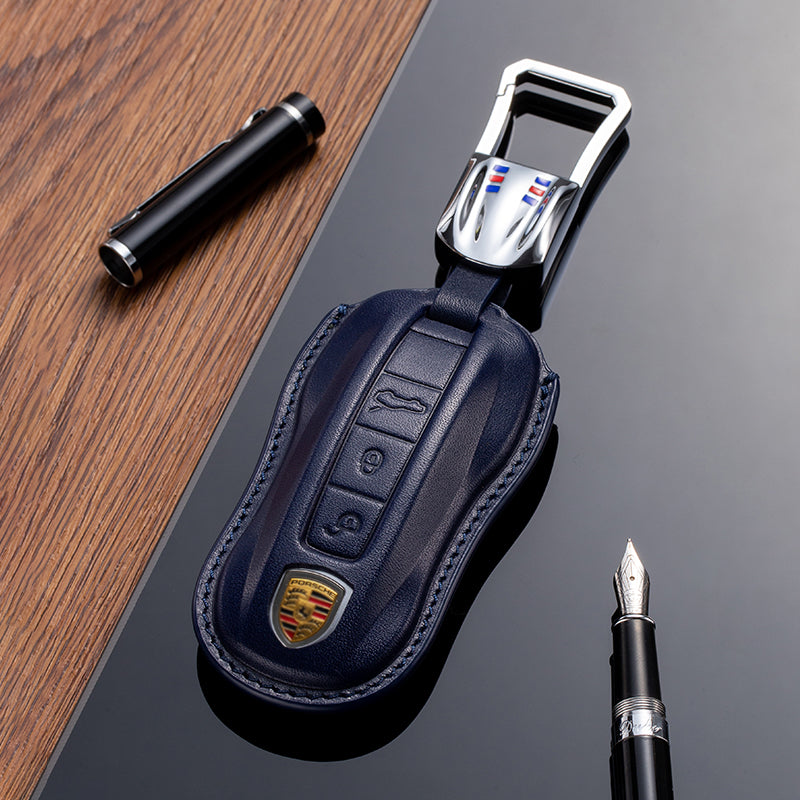 Leather Key Fob Cover for Porsche (Model C) - T-Carbon Official Store