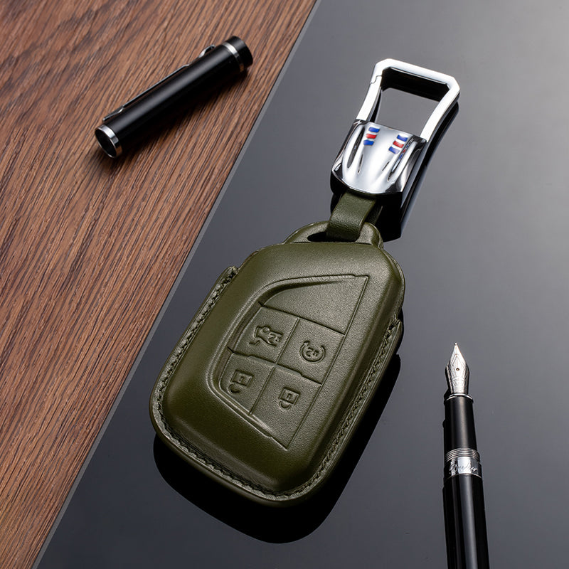Leather Key Fob Cover for Cadillac (Model D) - T-Carbon Official Store