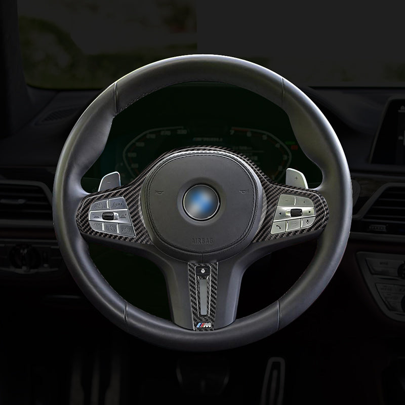 T-Carbon for BMW Carbon Fiber Steering Wheel Cover (Model E: 2022-2023)
