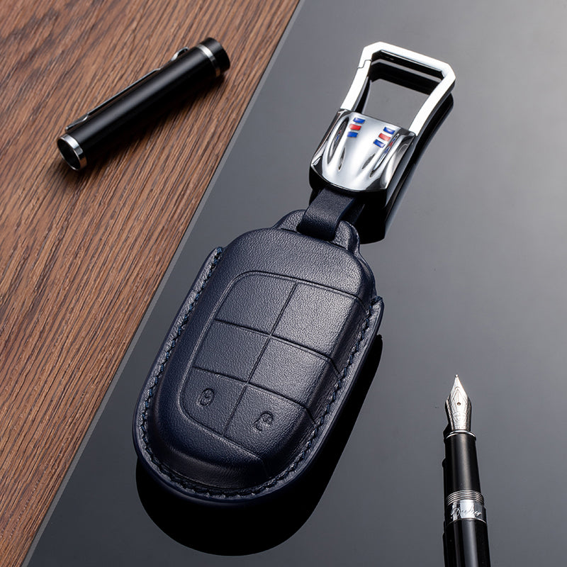 Leather Key Fob Cover for Jeep (Model B)