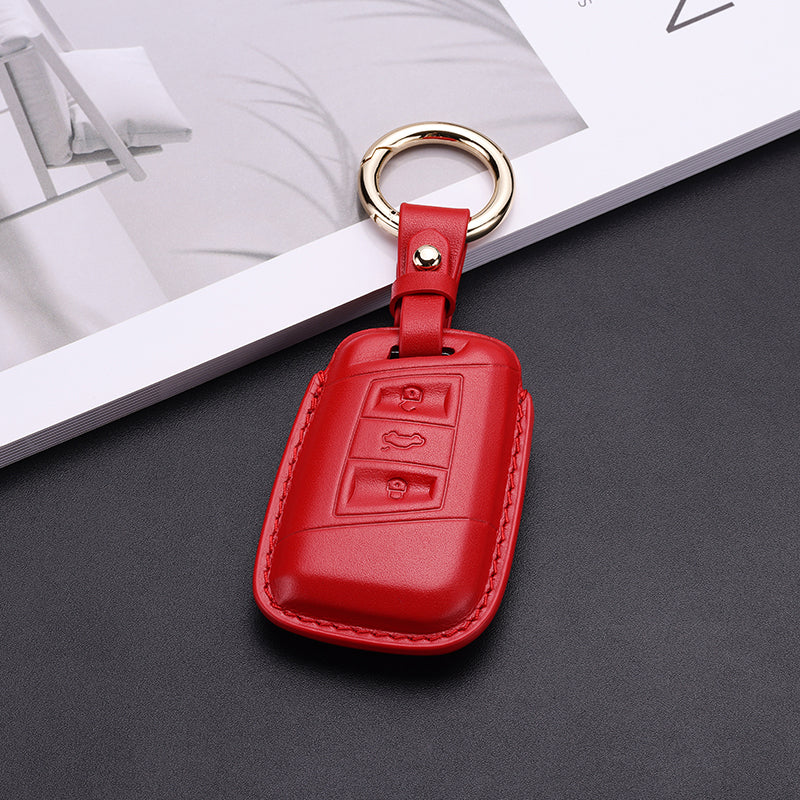 Pastel Leather Key Fob Cover for Volkswagen (Model E) - T-Carbon Official Store