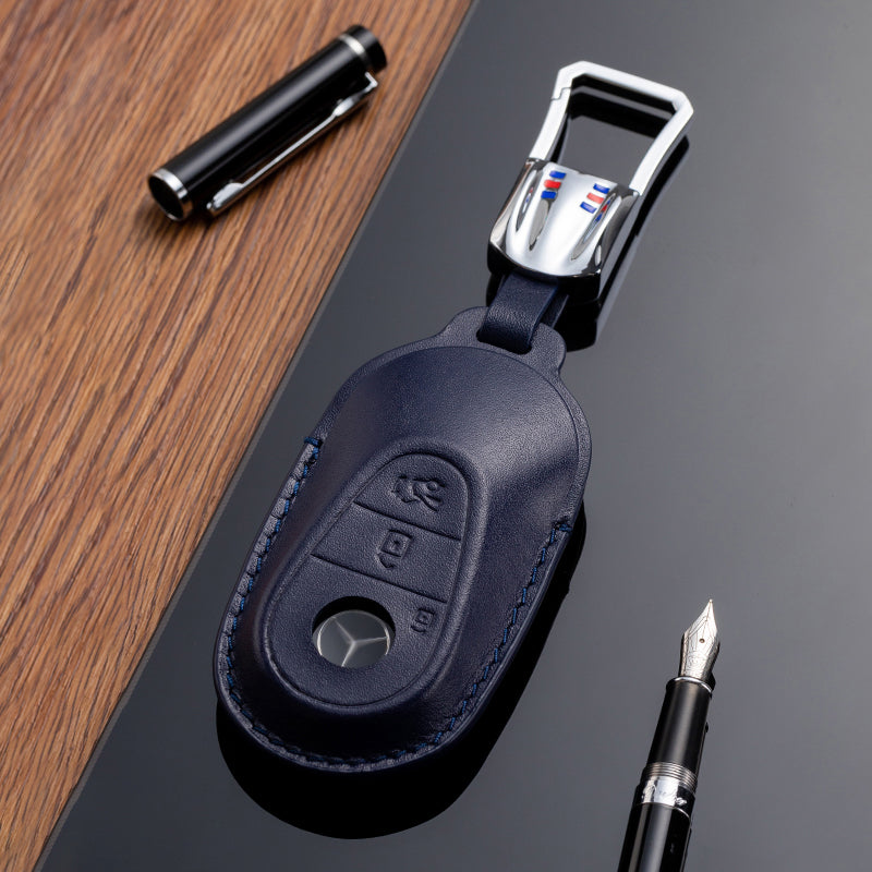 Leather Key Fob Cover for Mercedes Benz (Model D) - T-Carbon Official Store