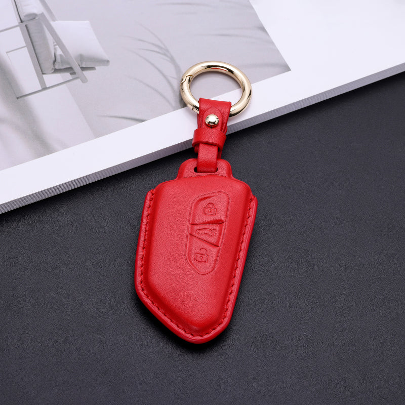 Pastel Leather Key Fob Cover for Volkswagen (Model F)