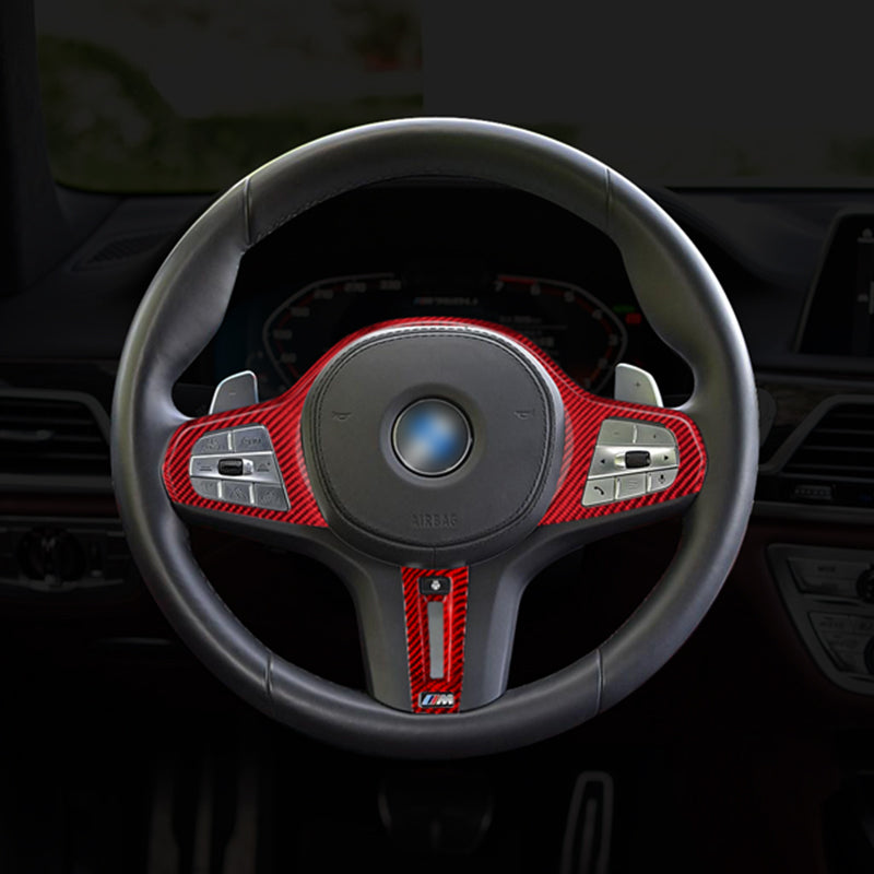 T-Carbon for BMW Carbon Fiber Steering Wheel Cover (Model E: 2022-2023)