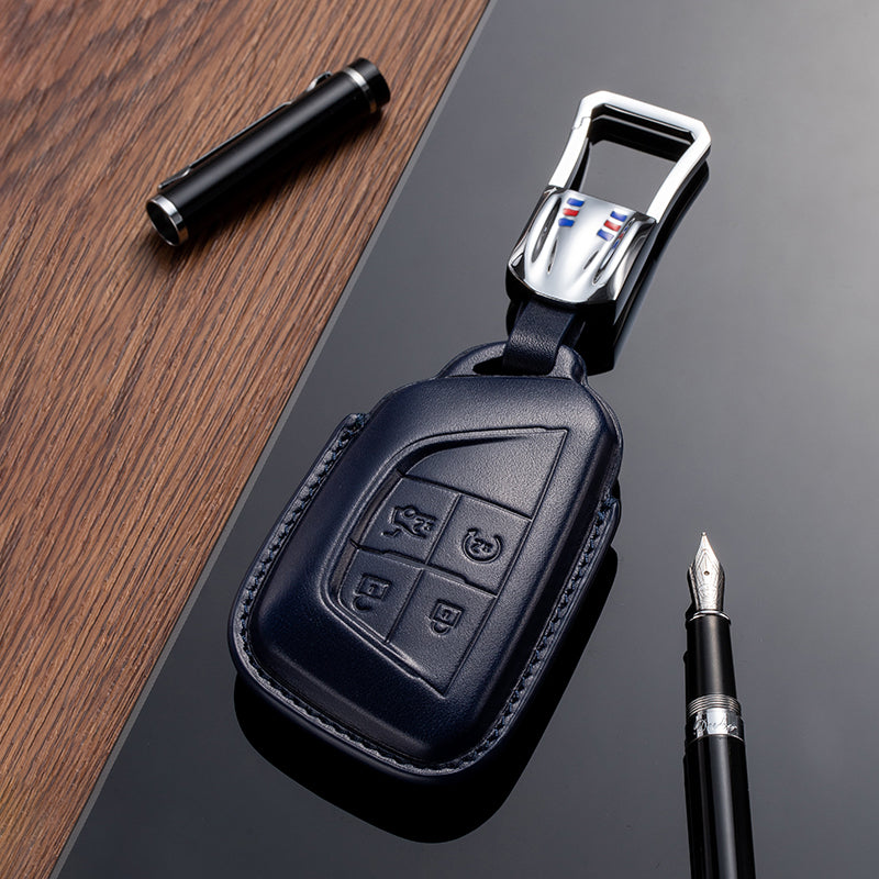 Leather Key Fob Cover for Cadillac (Model D) - T-Carbon Official Store