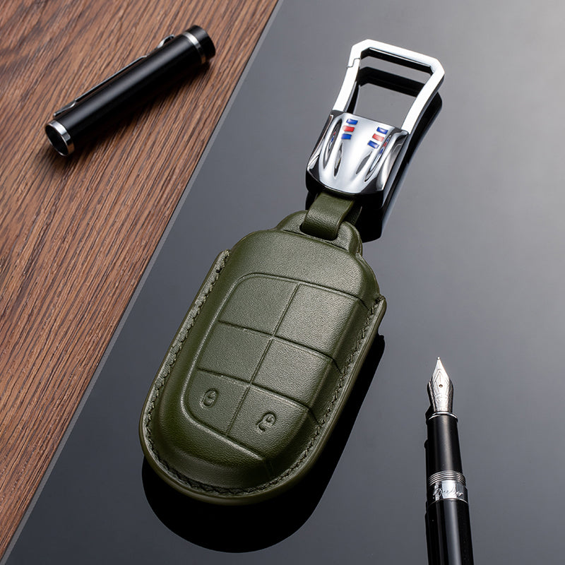 Leather Key Fob Cover for Jeep (Model B)