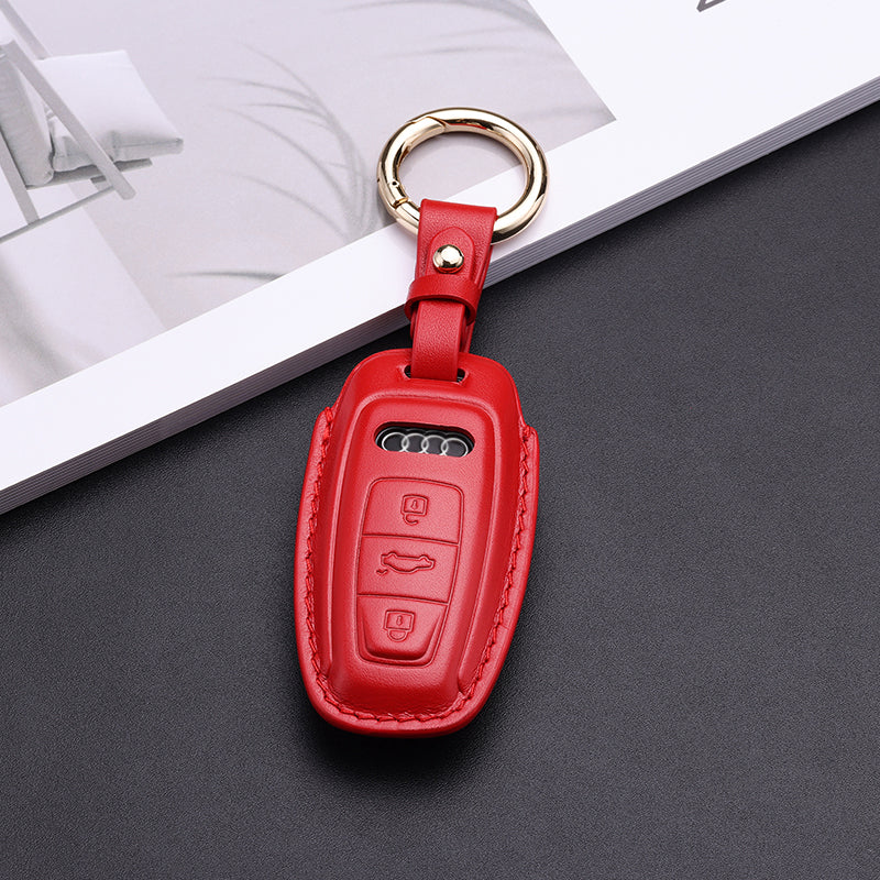 Pastel Leather Key Fob Cover for Audi (Model D)