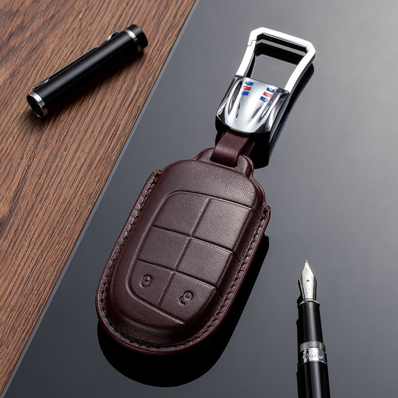 Leather Key Fob Cover for Jeep (Model B)