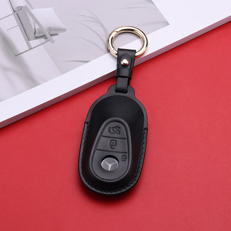 Pastel Leather Key Fob Cover for Mercedes Benz (Model D)