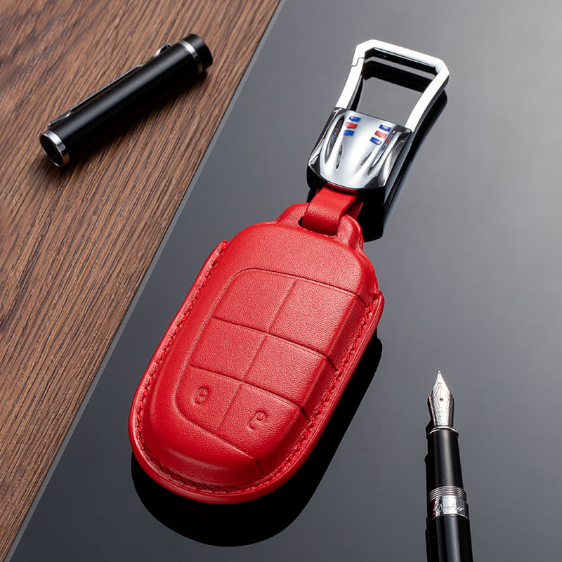 Leather Key Fob Cover for Jeep (Model B)