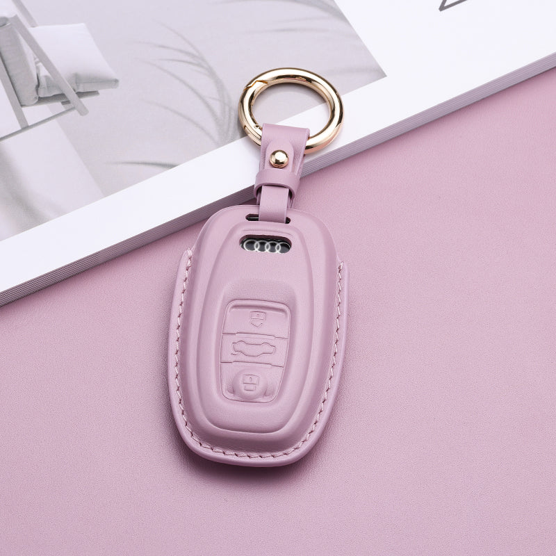 Pastel Leather Key Fob Cover Audi (Model A)